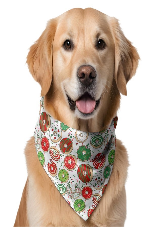 دبليو وشاح كلاب بتصميم دونات مميز لعيد الميلاد | هذا الوشاح الرائع بتصميمه المذهل هو الإكسسوار المثالي للكلاب الكبيرة والمتوسطة والصغيرة. مقاس واحد يناسب الجميع. - Image 1